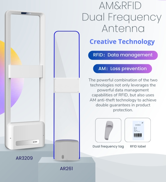 AM+RFID dviejų dažnių kanalų durys, rekomenduojamos batų ir drabužių parduotuvėse!